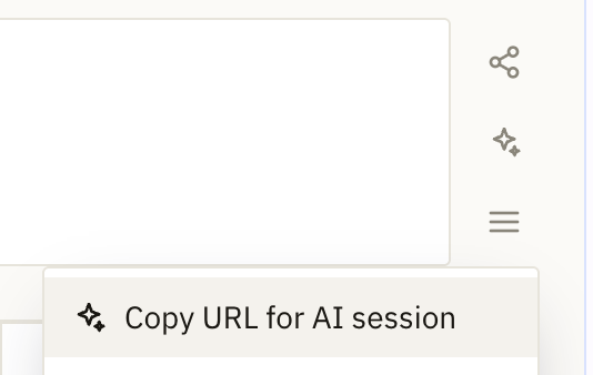Copy URL for AI session